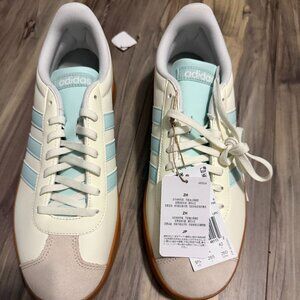 Adidas VL Court Base – White w/ Blue Stripes